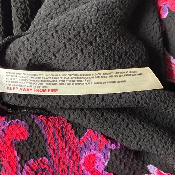 Free People Sheer Baroque Print Bell Sleeve Tunic Mini Dress Boho Open Back XS - Picture 9 of 11